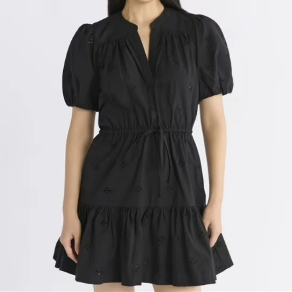 Nwt Free Assembly Cotton Eyelet Tiered Mini Dress with Puff Sleeves, Med. - Picture 1 of 8